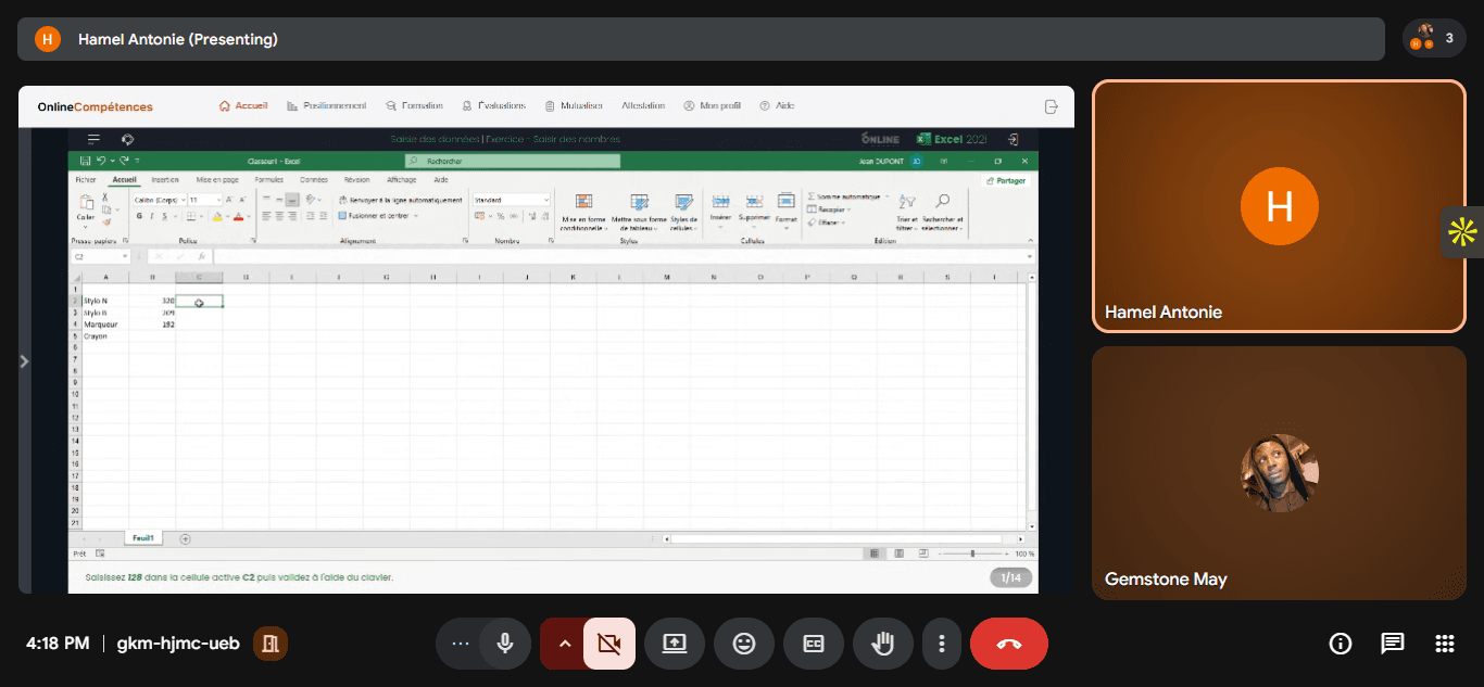 Intermediate Excel lessons with Hamel Antoine